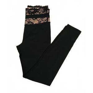 NWOT Fabletics Black Lace top, full length leggings XS/S